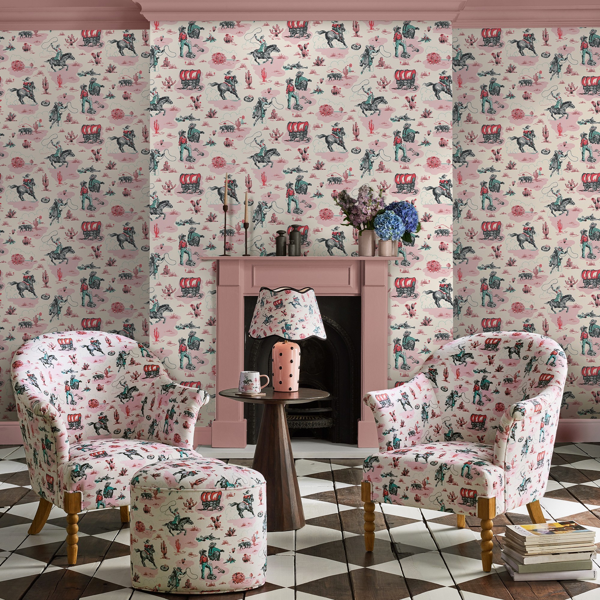 Cowgirls Wallpaper 125534 By Cath Kidston In Pink